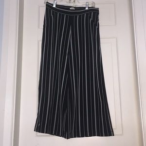 Striped wide leg pants